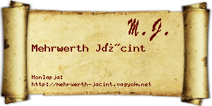 Mehrwerth Jácint névjegykártya